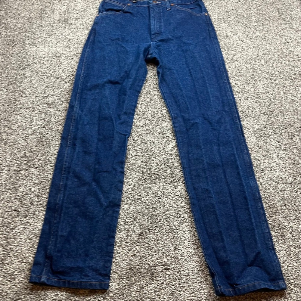 Wrangler Jeans Mens 31x32 Dark Wash Straight Leg Work Denim 13mwz cowboy cut